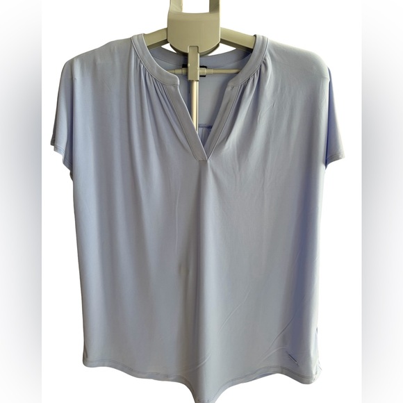 Jones New York Tops - Jones New York Light Blue Short Sleeve V-Neck Tunic